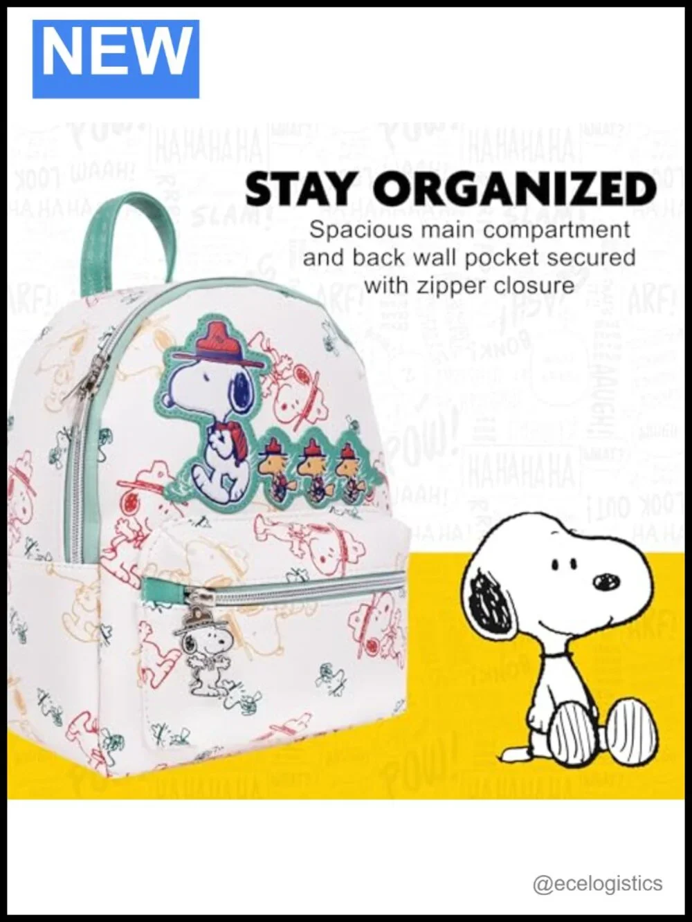 Peanuts Snoopy All-Over Print Mini Backpack Purse Handbag